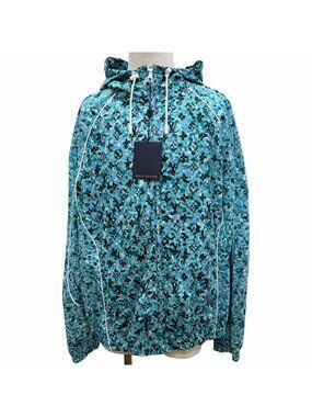 Louis Vuitton Monogram Printed Windbreaker Jacket Blue 52